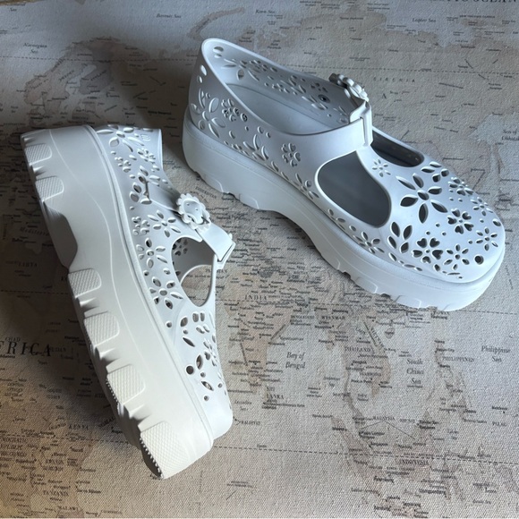 Melissa Kick Off Lace Platform Jelly Shoes Size 10 US 41/42 EU Black Mary Jane - Picture 13 of 14